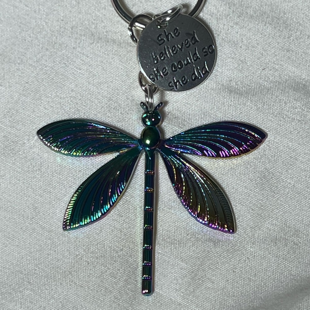 Inspirational Dragonfly Multicolor Keychain - Picture 3 of 3